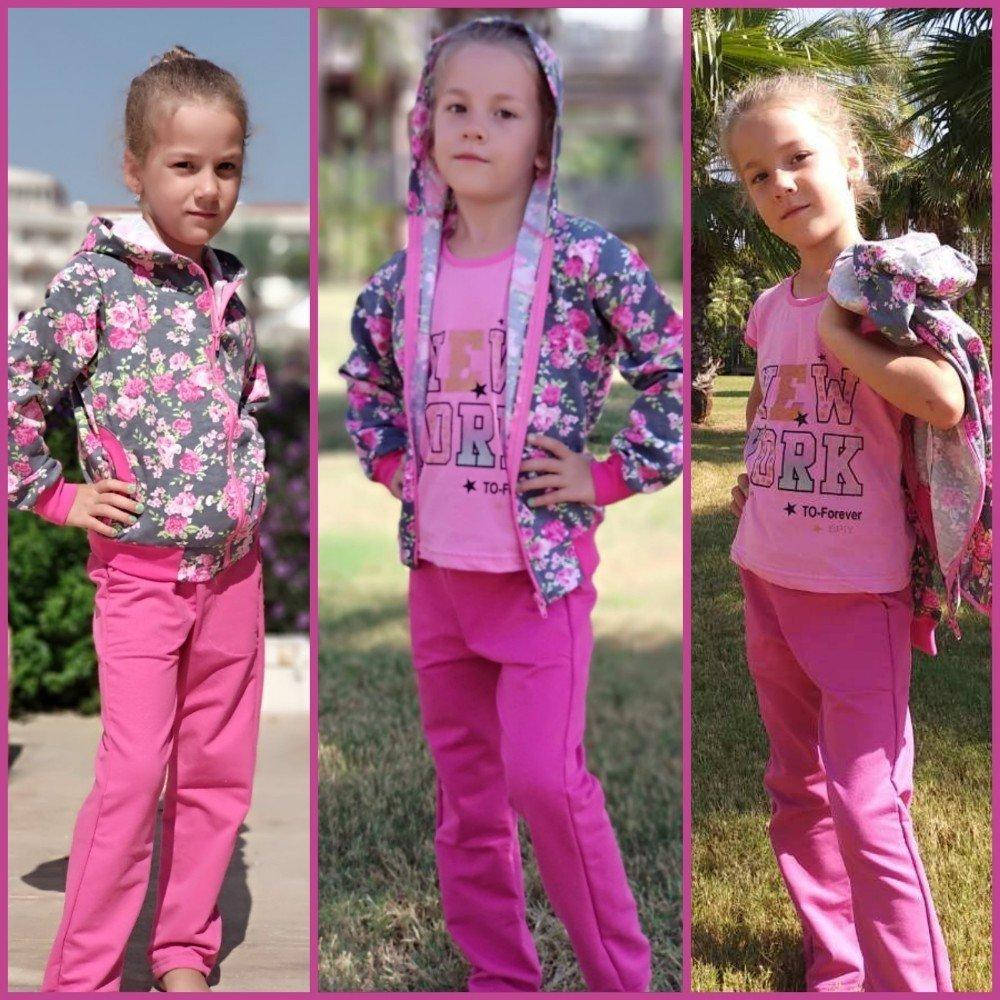 

Детский спортивный костюм для девочки тройка 32, Розовый