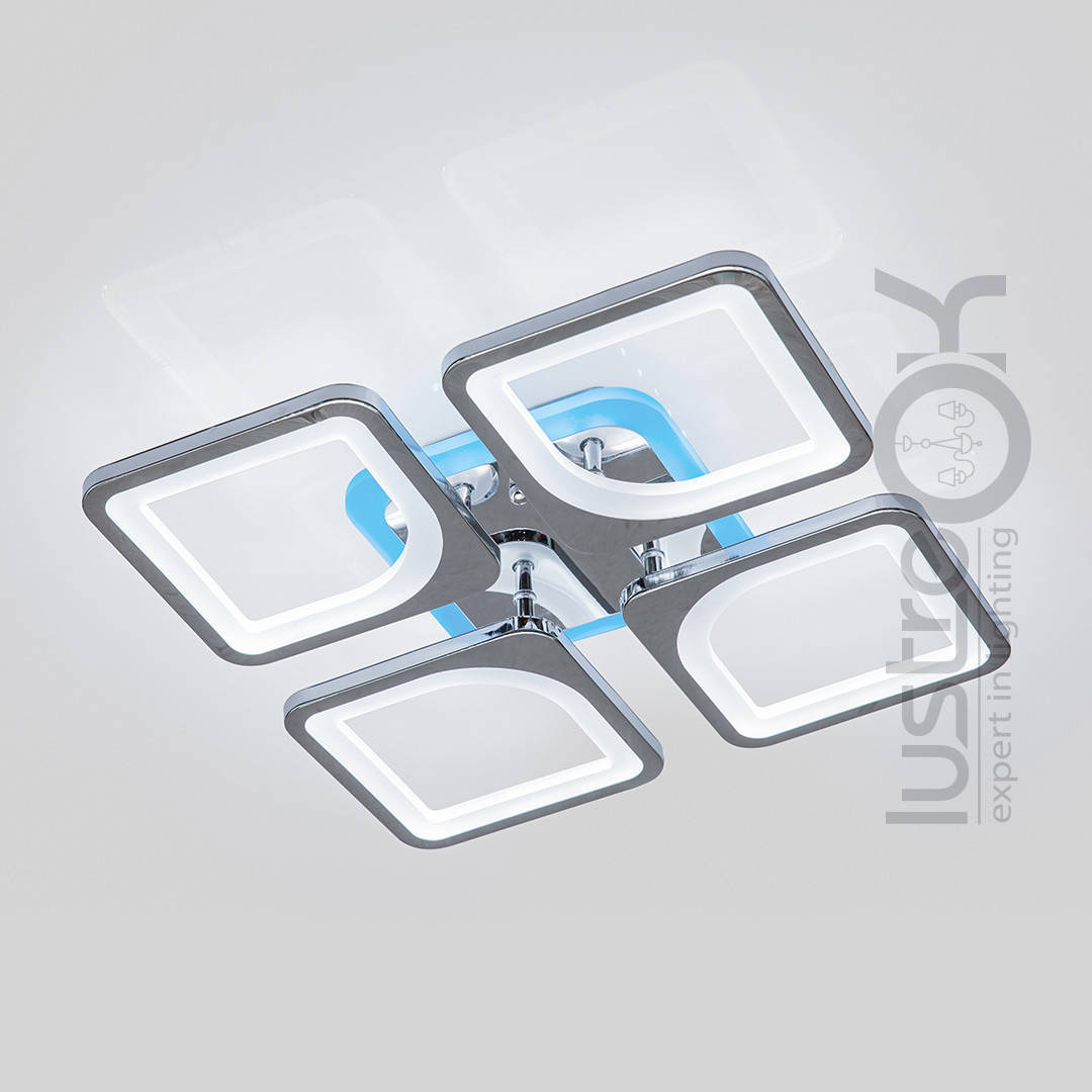 

Светодиодная люстра с пультом S8060/4HR RGB Люстра Led, Серебро