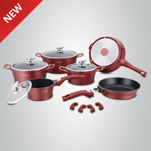 

Набор кастрюль Royalty Line RL-ES2014M Burgundy 14pcs, Бордовый