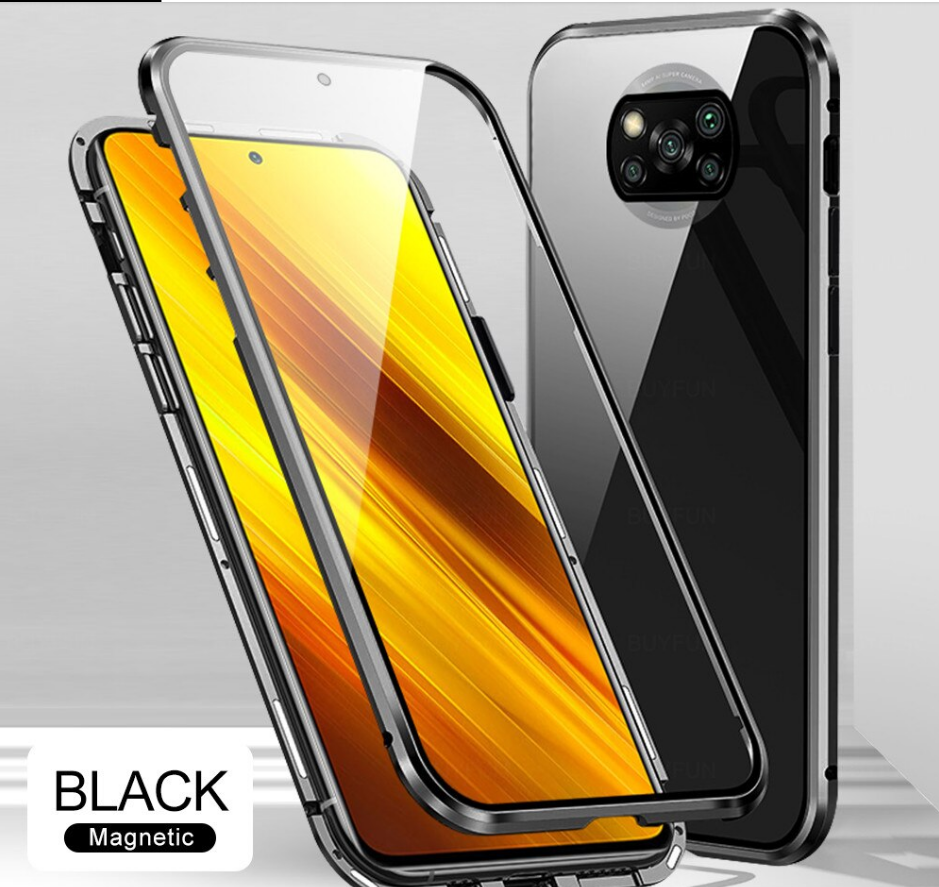 

Магнитный металл чехол FULL GLASS 360° для Xiaomi POCO X3 NFC / POCO X3 PRO / Black