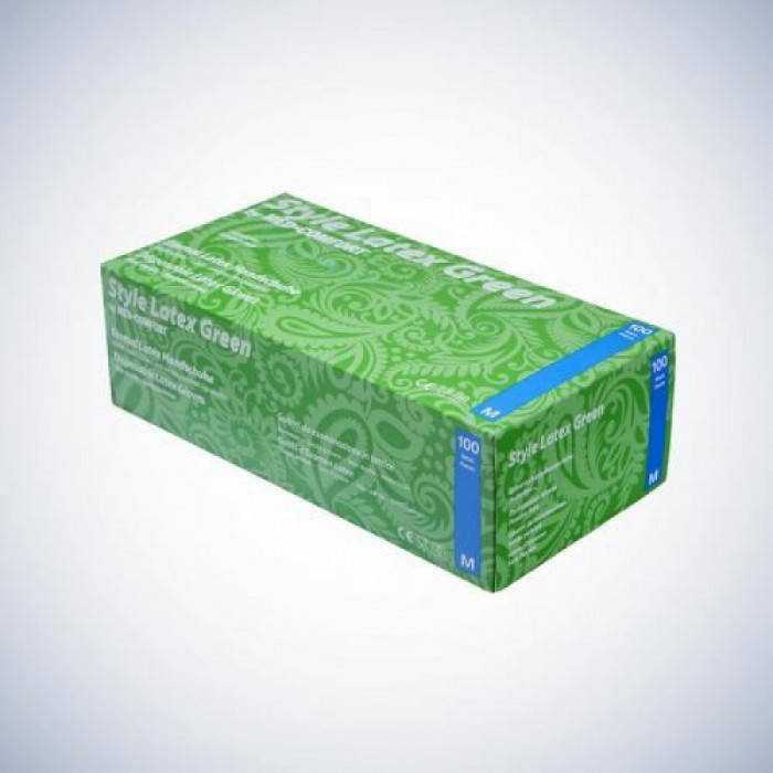 

Перчатки латексные без пудры Ampri STYLE LATEX GREEN размер, Зелёный
