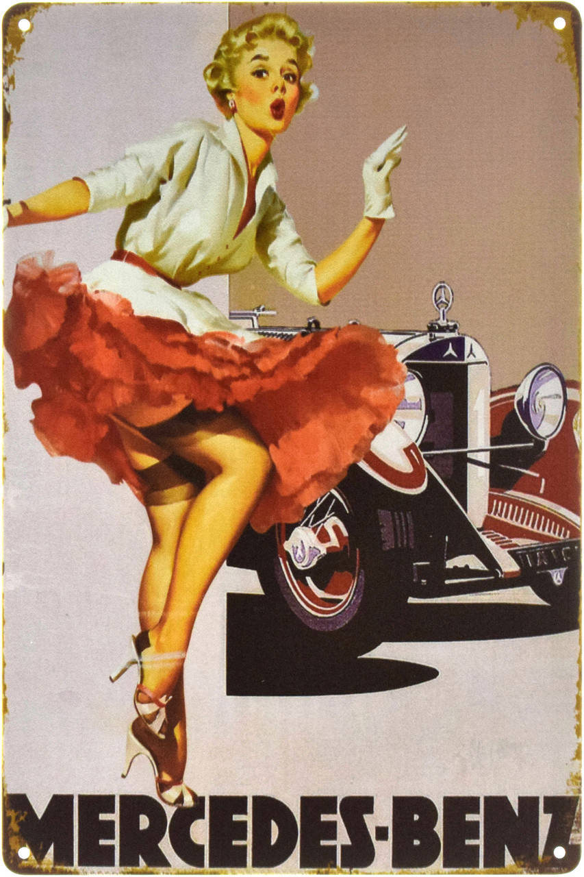 

Металлическая табличка "Mercedes-Benz (Pin Up)" (ms-00800)