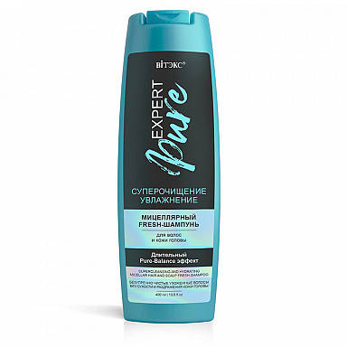 

EXPERT для волосся_ ШАМПУНЬ-FRESH PURE Міцелярний для волосся і шкіри голови Cуперочищення і зволоження, 400 м