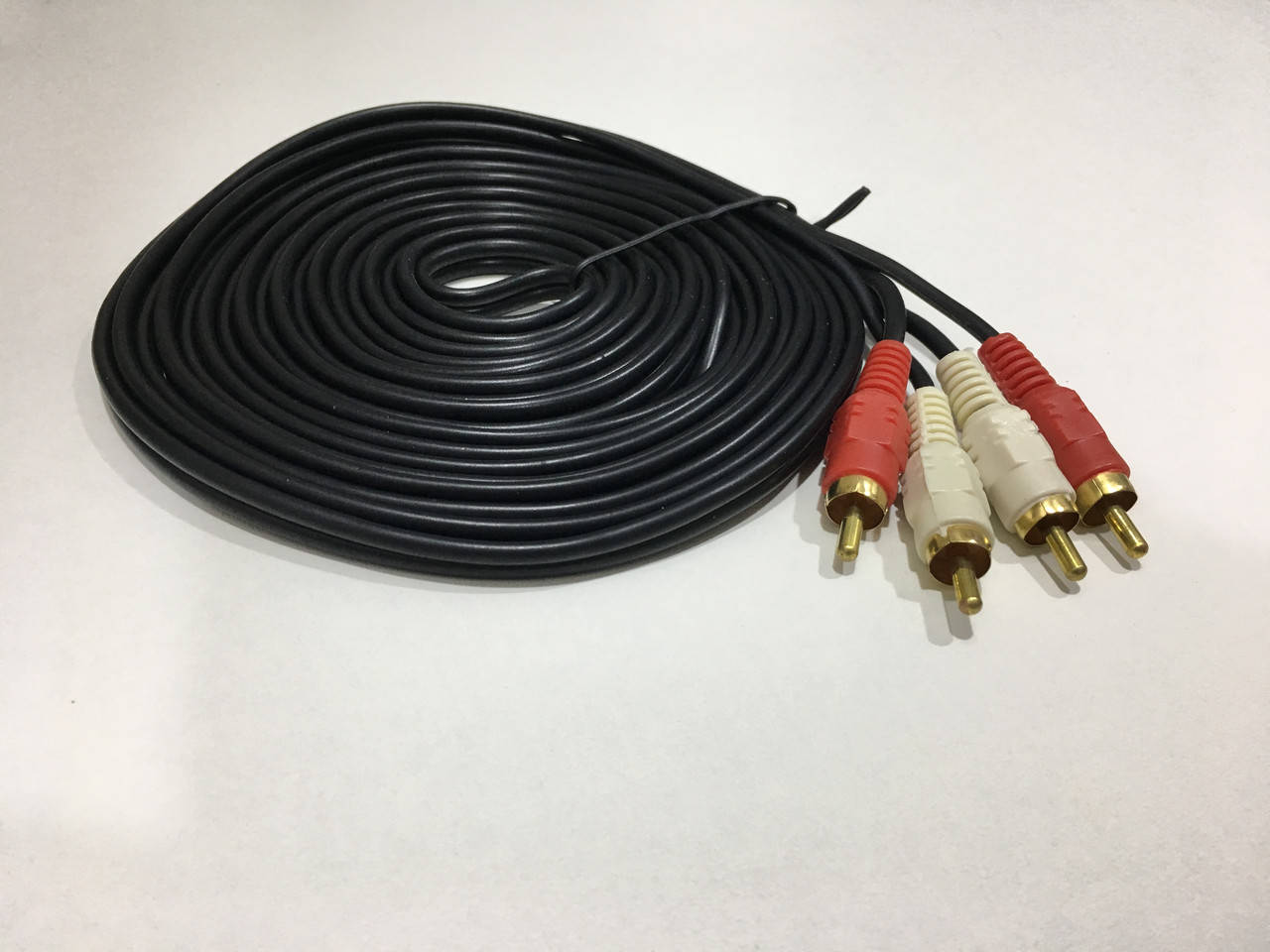 

Кабель аудио акустический 2RCA-2RCA переходник тюльпан 5 метров, Черный
