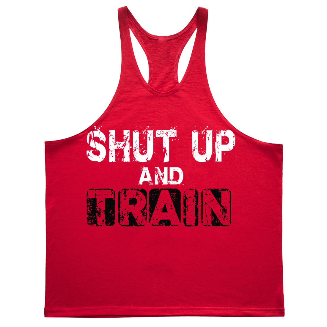 

Майка борцовка для бодибилдинга Shut Up And Train (разные цвета) L, Красный