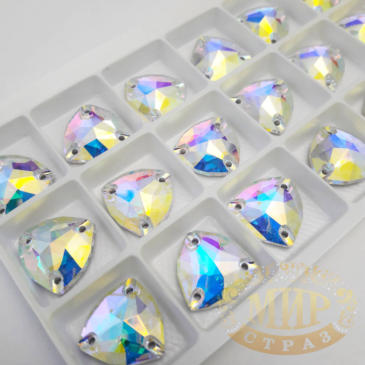 

Пришивные стразы Триллиант, стекло Lux, цвет Crystal AB, 16мм, 1шт