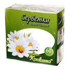 

Салфетки "Каховинка" 2шар.целюлоза белые 60шт., Белый