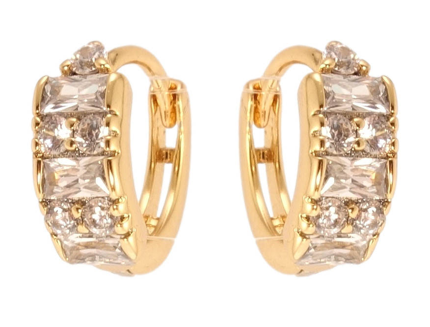 

Серьги Xuping Позолота 18K колечки "Дорожки кристаллов"