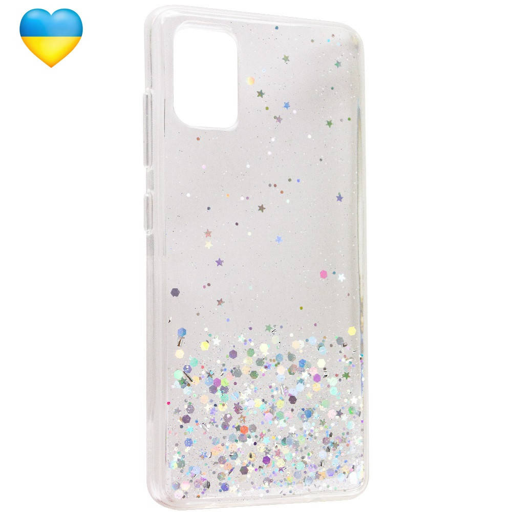 

Чехол с блестинками для Samsung Galaxy A02s / Чехол на самсунг а02с, Прозрачный