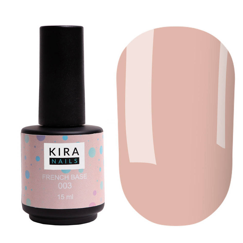 

Kira Nails French Base № 003 - камуфлирующая база (бежевый), 15 мл