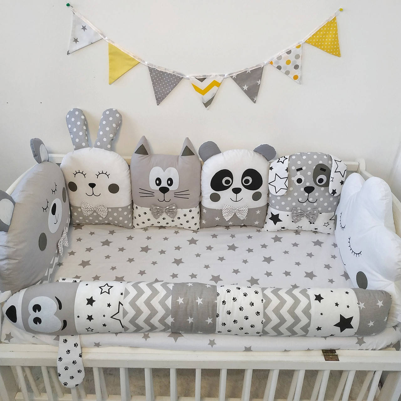 

Защита в детскую кроватку, бортики зверюшки для деток