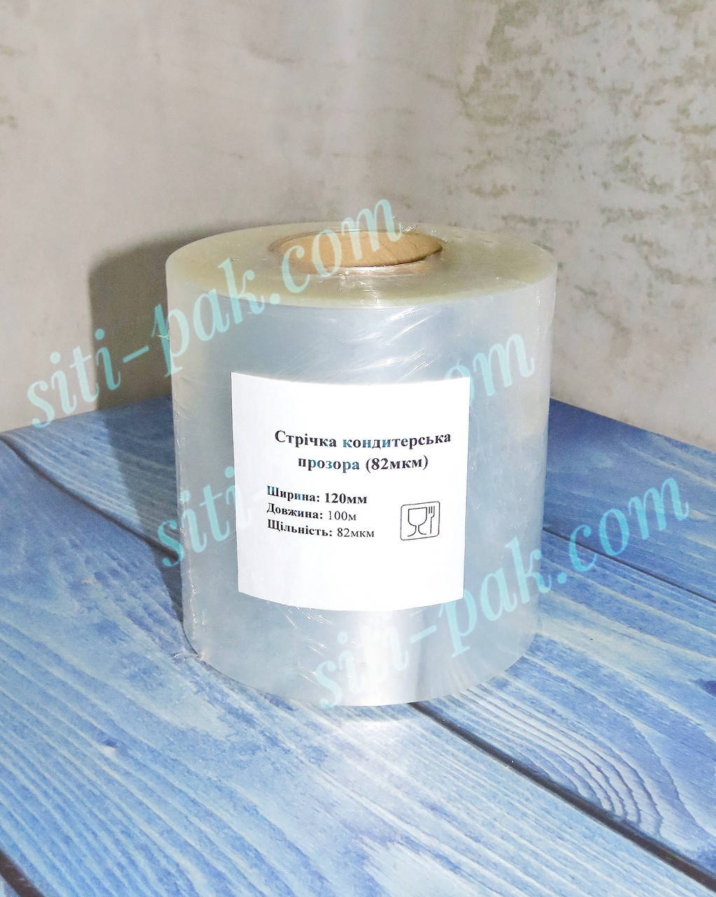 

Ацетатная лента кондитерская прозрачная (плотная), 82мкм, ширина 120мм (100м)
