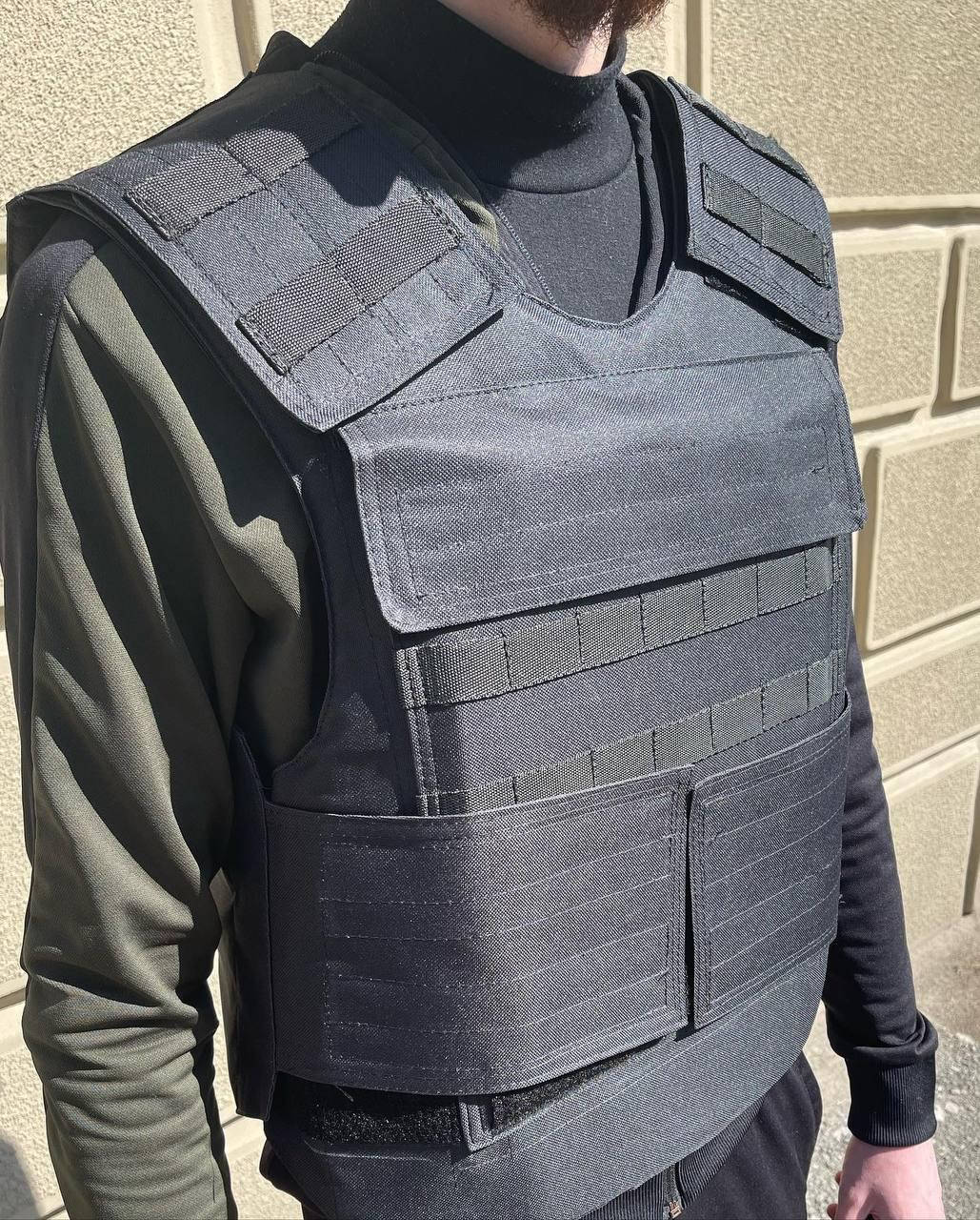 

Військова плитоноска чорна. Чохол для бронеплит з моллі