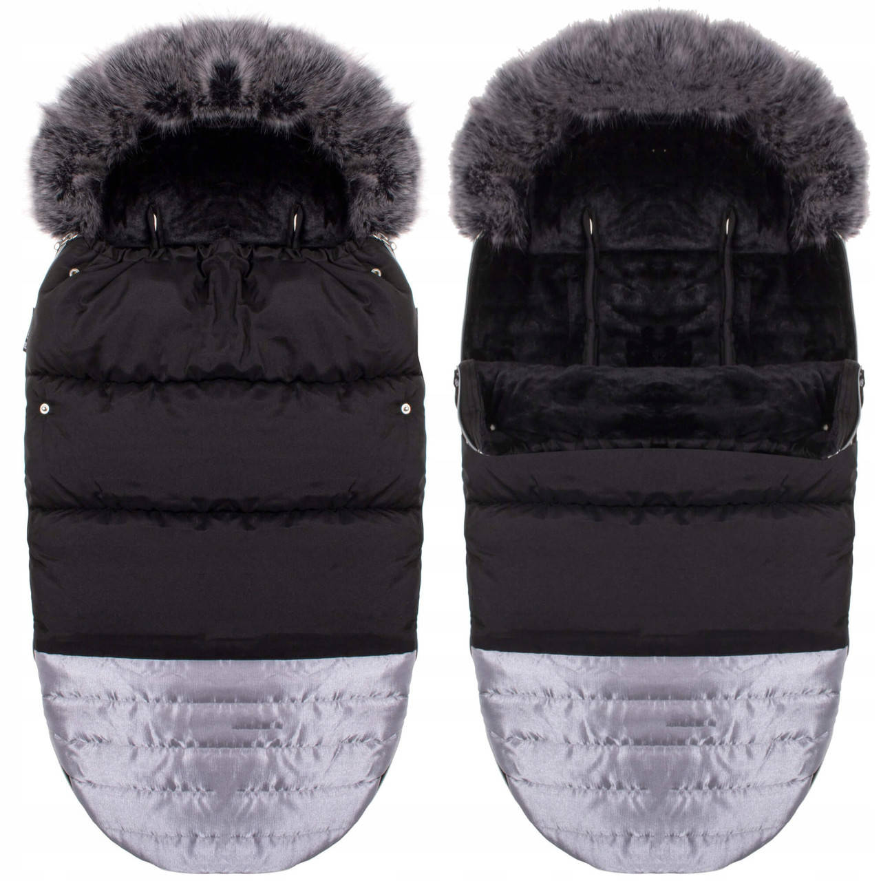 

Детский конверт для коляски, санок 4 в 1 Springos SB0018 Black/Silver, Разные цвета