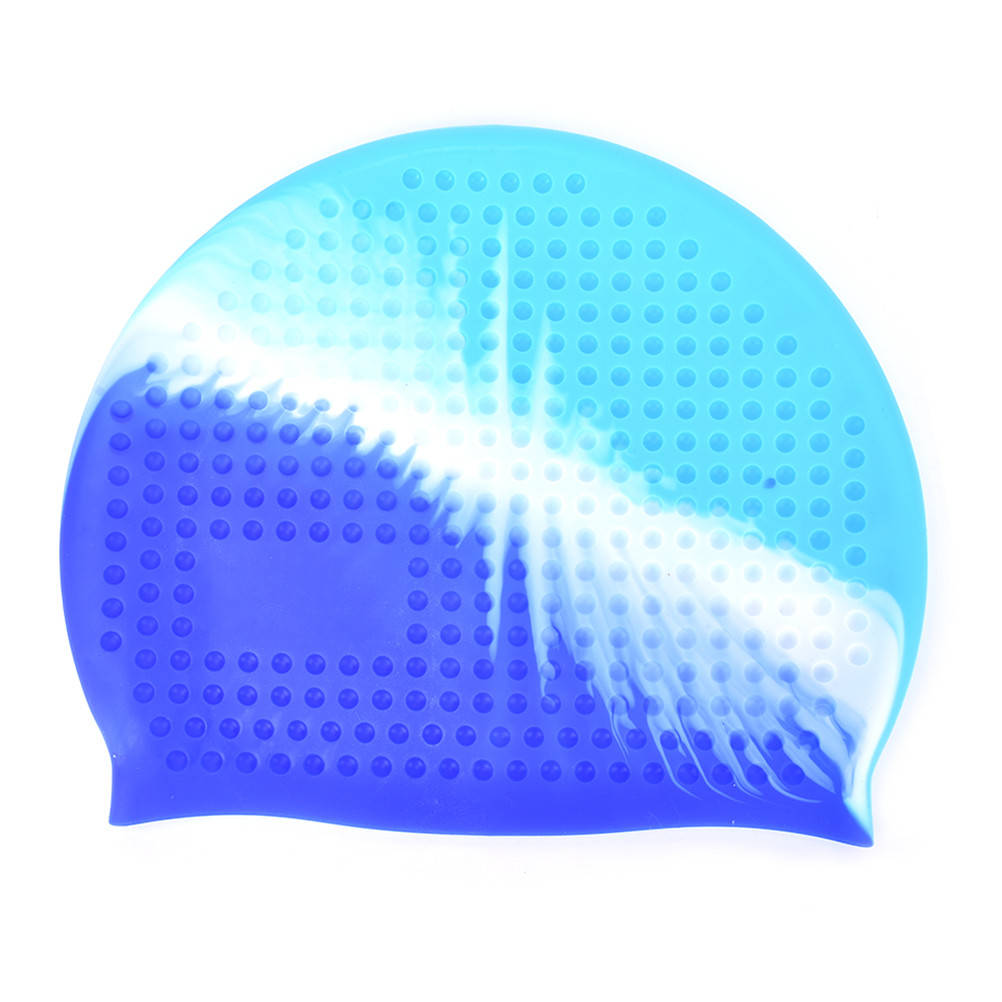 

Шапочка для плавания на длинные волосы Final Silicone My Fit 01 голубой-белый