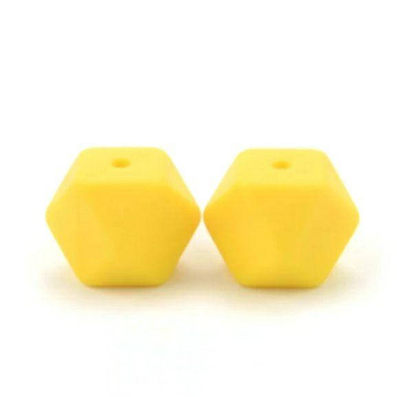 

Гексагон 17 мм бусина силиконовая Жёлтый