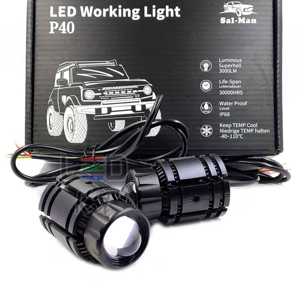 

Bi-Led Противотуманные универсальные фары 12-24v 30W Белые, Два режима работы ближний и дальний свет, Черный
