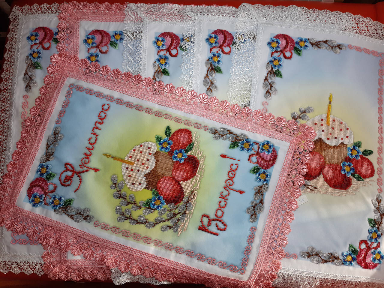 

ПС09/11 Великоднева серветка вишита бісером / Пасхальная салфетка вышитая бисером by Luda made