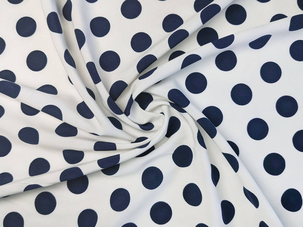 

Супер софт принт горох 20 мм, синий на белом