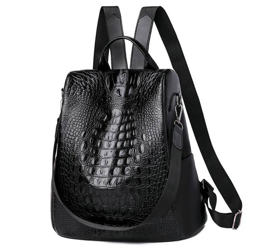 

Сумка ранец с потайным карманом черный женский непромокаемый рюкзак городская сумочка стильная новинка экокожа