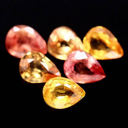 

Натуральный мультицветной Сапфир груша 4.8x3.6 - 5.6x4.0мм 0.30ct, Разные цвета