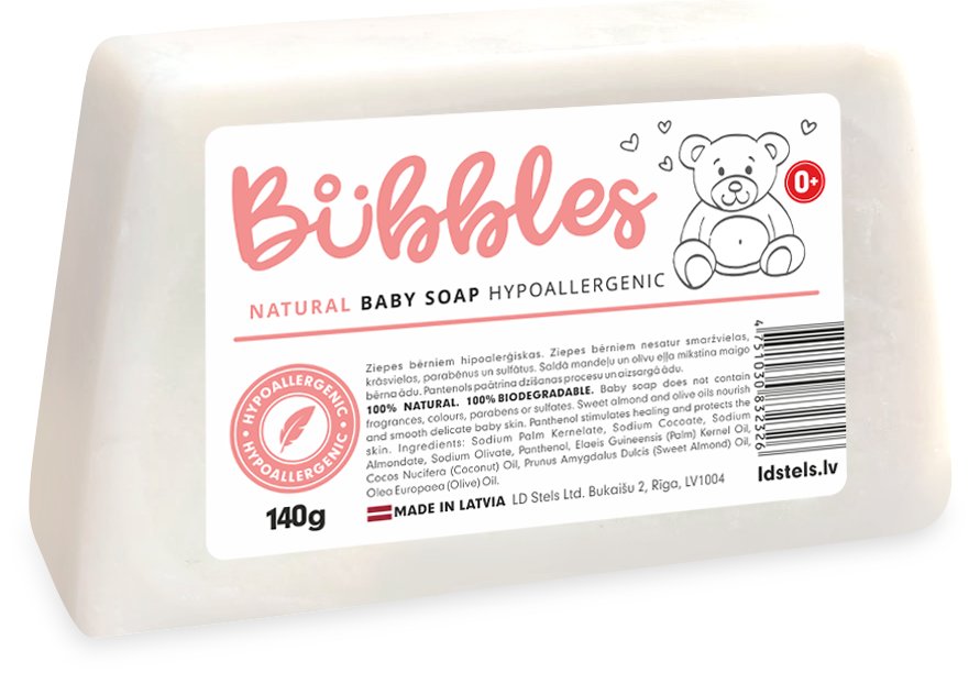 

Bubbles Мыло детское гипоаллергенное 140 г