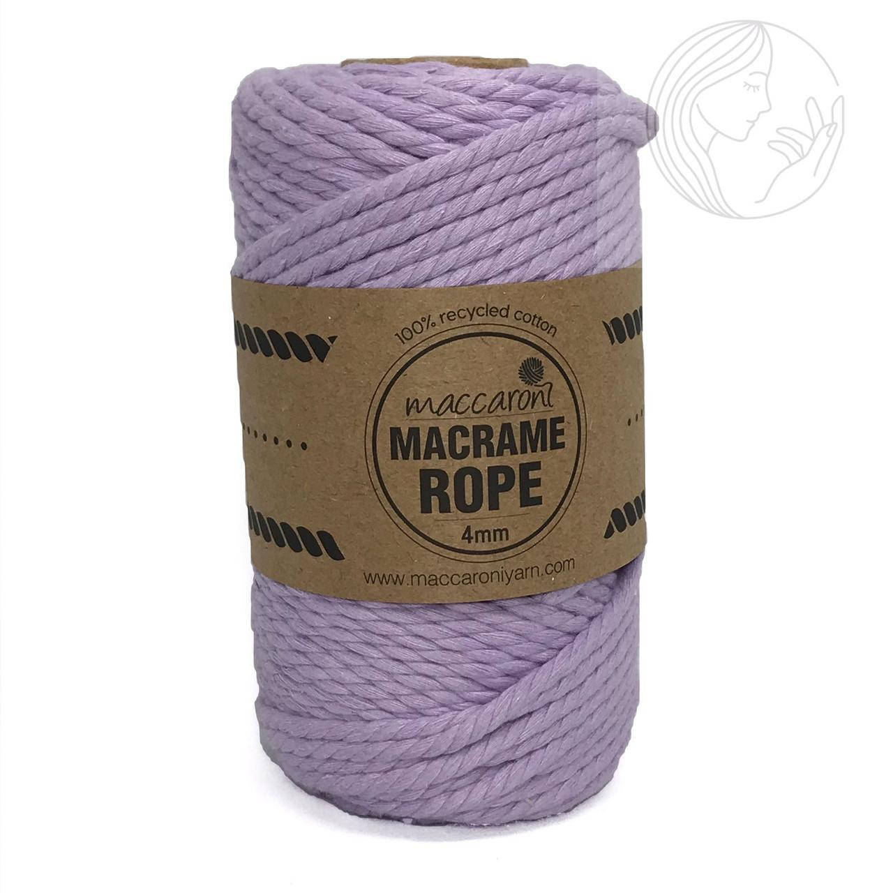 

Крученый Хлопковый шнур Macrame Rope Maccaroni 4 мм ,сиреневый