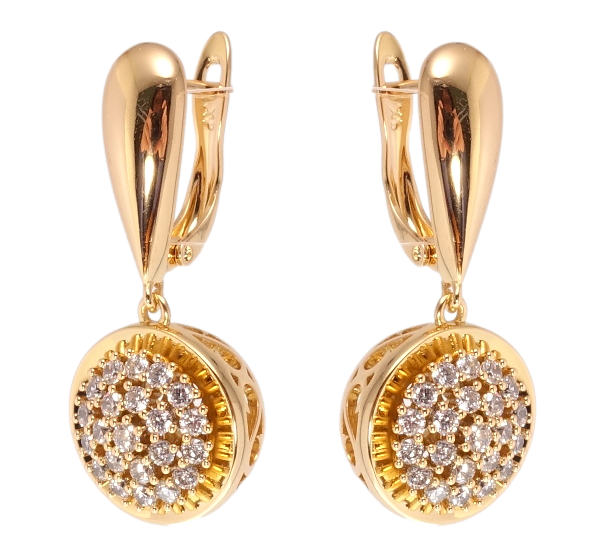 

Серьги Xuping Позолота 18K подвески английский замок "Инкрустация цирконием"