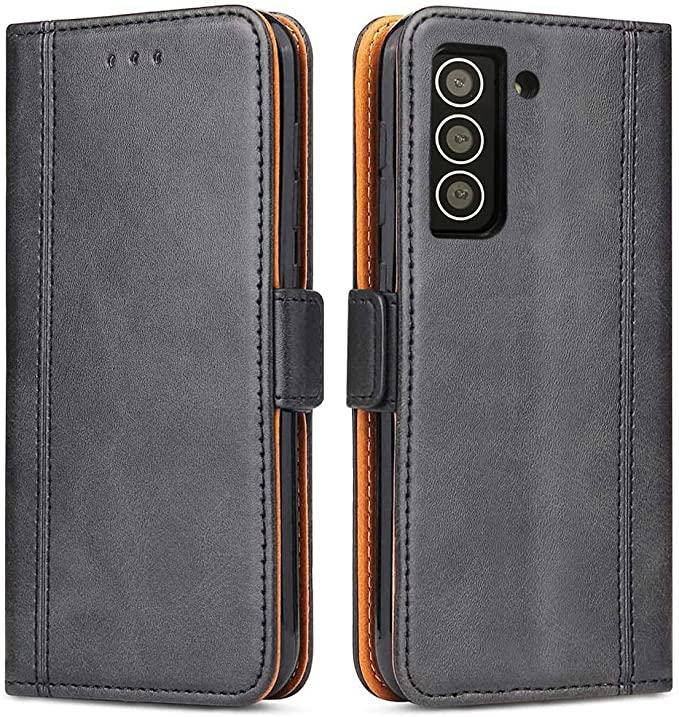 

Флип чехол Bozon Galaxy S21, чехол кошелек книжка для телефона, кожаный для Samsung Galaxy S21 (черный)