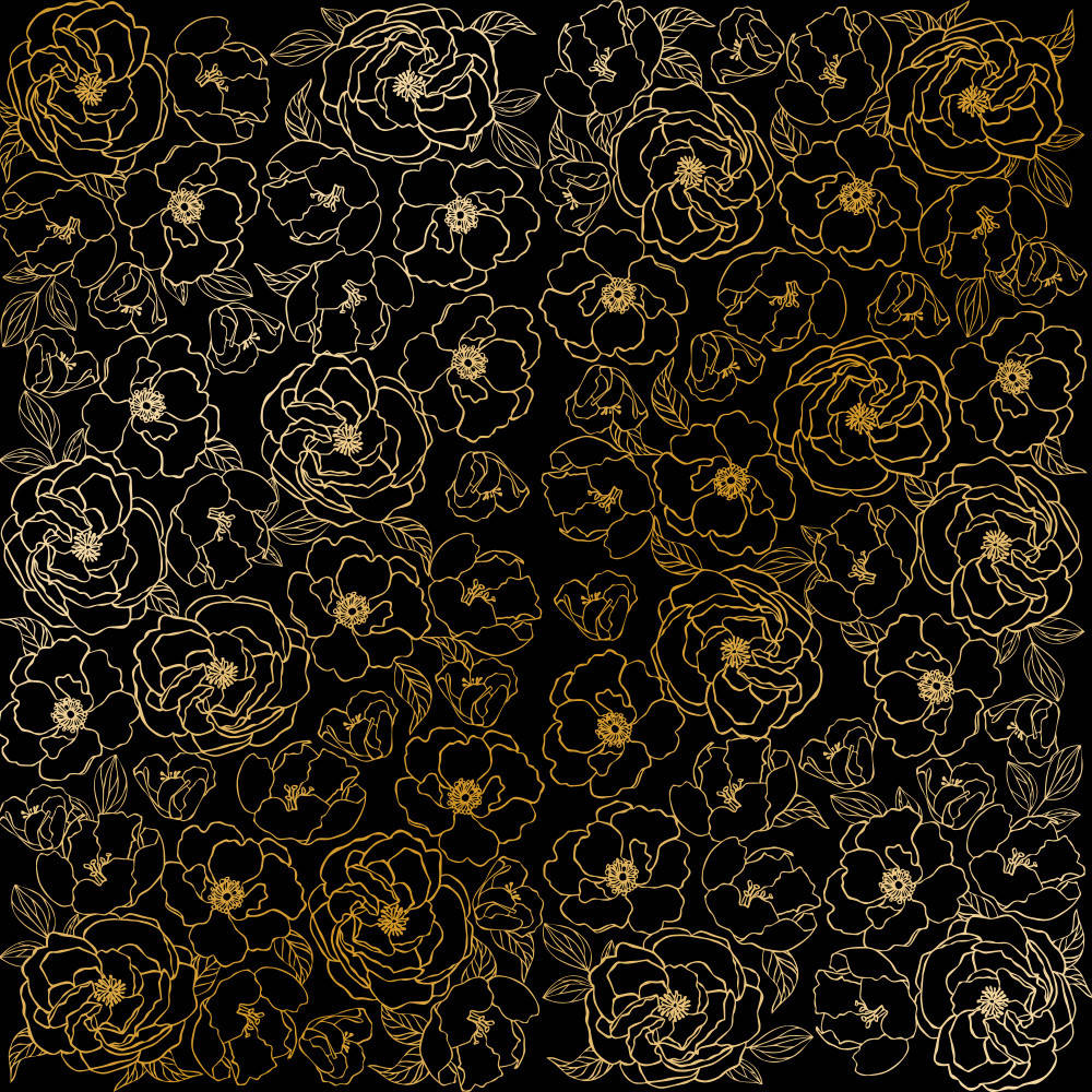 

Папір односторонній з фольгуванням - Golden Pion Black - Fabrika Decoru - 30x30