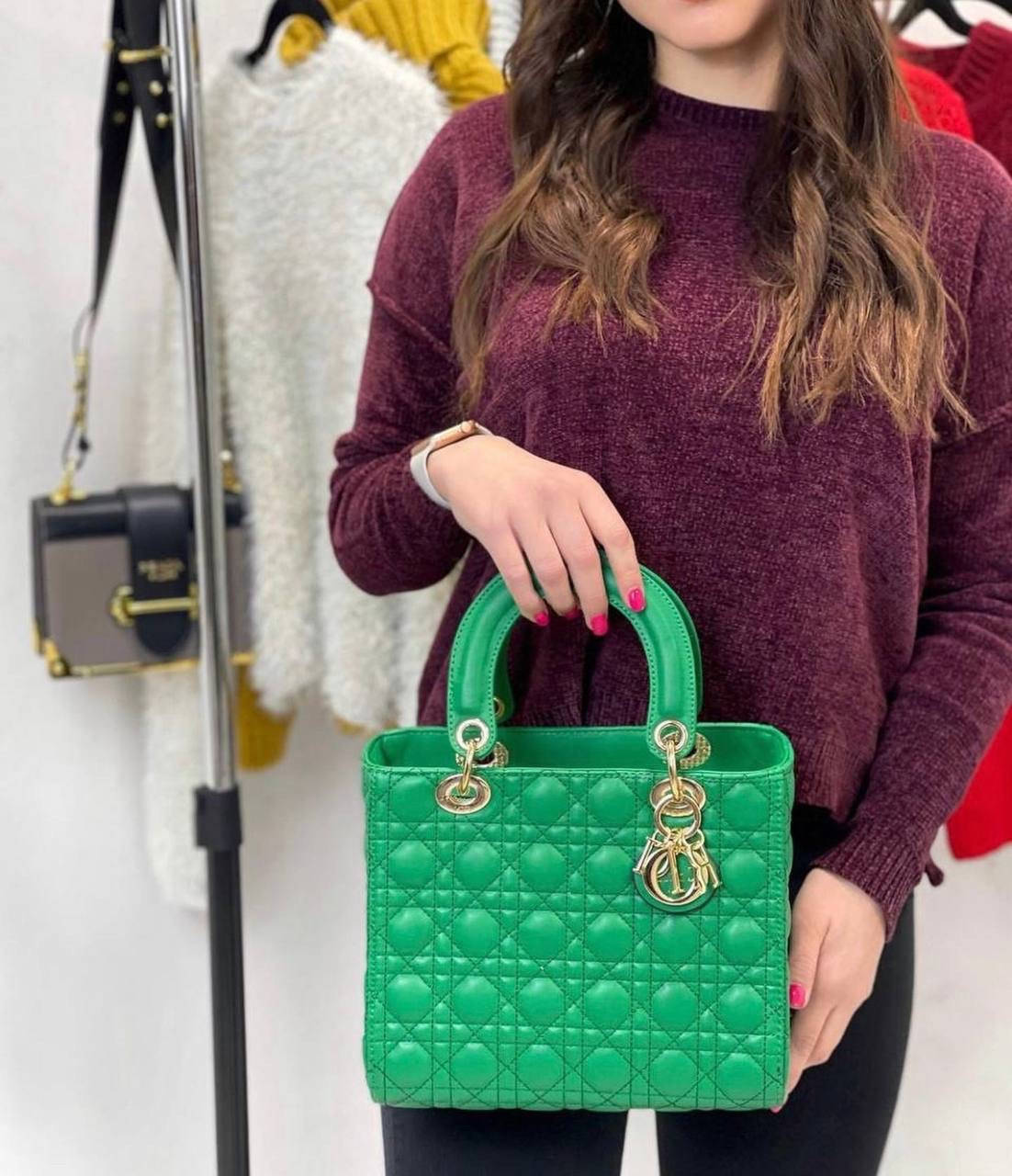 

Модная женская зелёная сумка Christian Dior кристиан диор, Зелёный