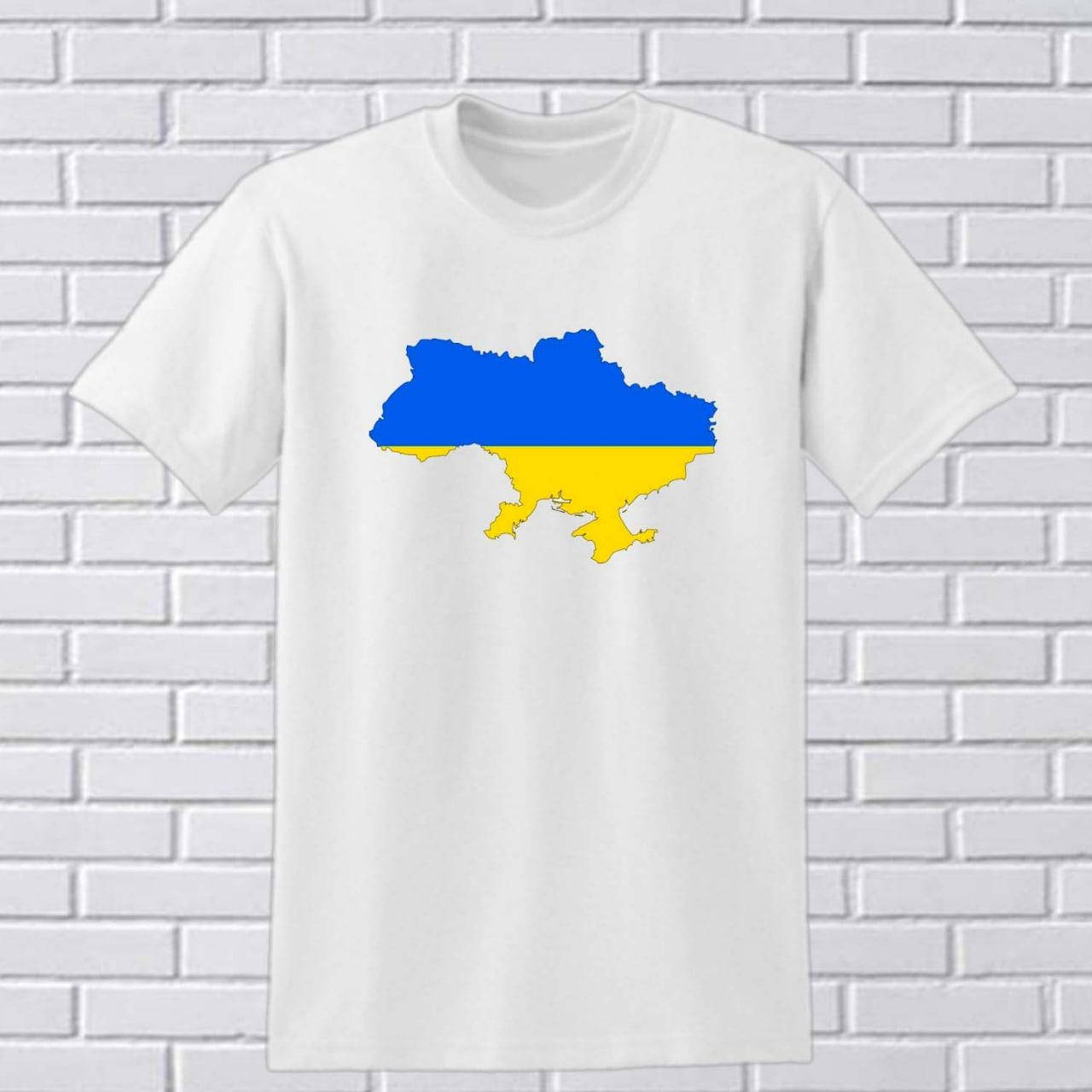 

Футболка белая с принтом "Флаг Украины"