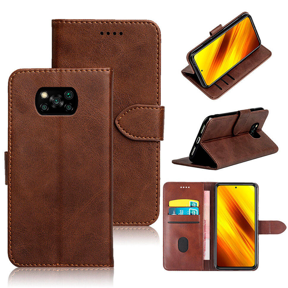 

Чехол-книжка EcoCase Skin Series для Poco X3 Pro Brown, Коричневый