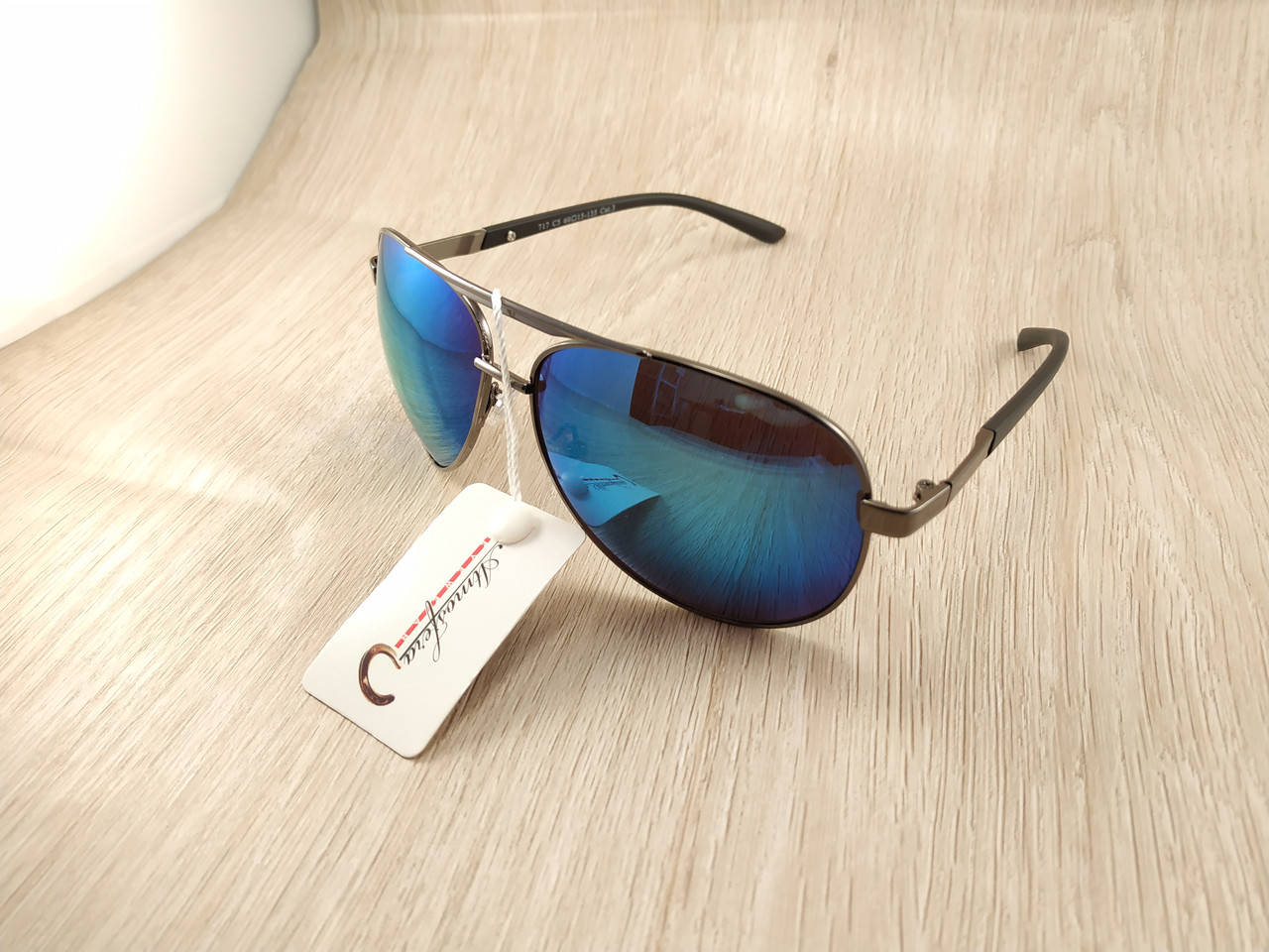 

Солнцезащитные очки AVIATOR капельки синие (стеклянные линзы), Черный