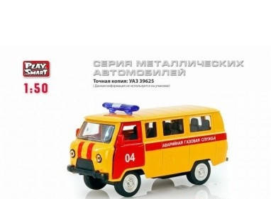 

Инерционная металлическая машинка УАЗ Play Smart 6402 D - Аварийная служба, Оранжевый