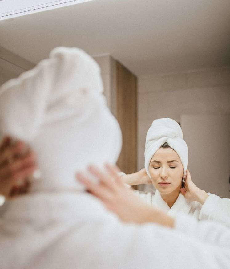 

Двухстороннее полотенце-тюрбан для деликатной сушки волос MON MOU Hair Turban WHITE