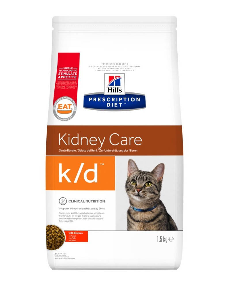 

Hill's Prescription Diet Feline k/d Kidney Care корм для кошек с курицей 1.5 кг