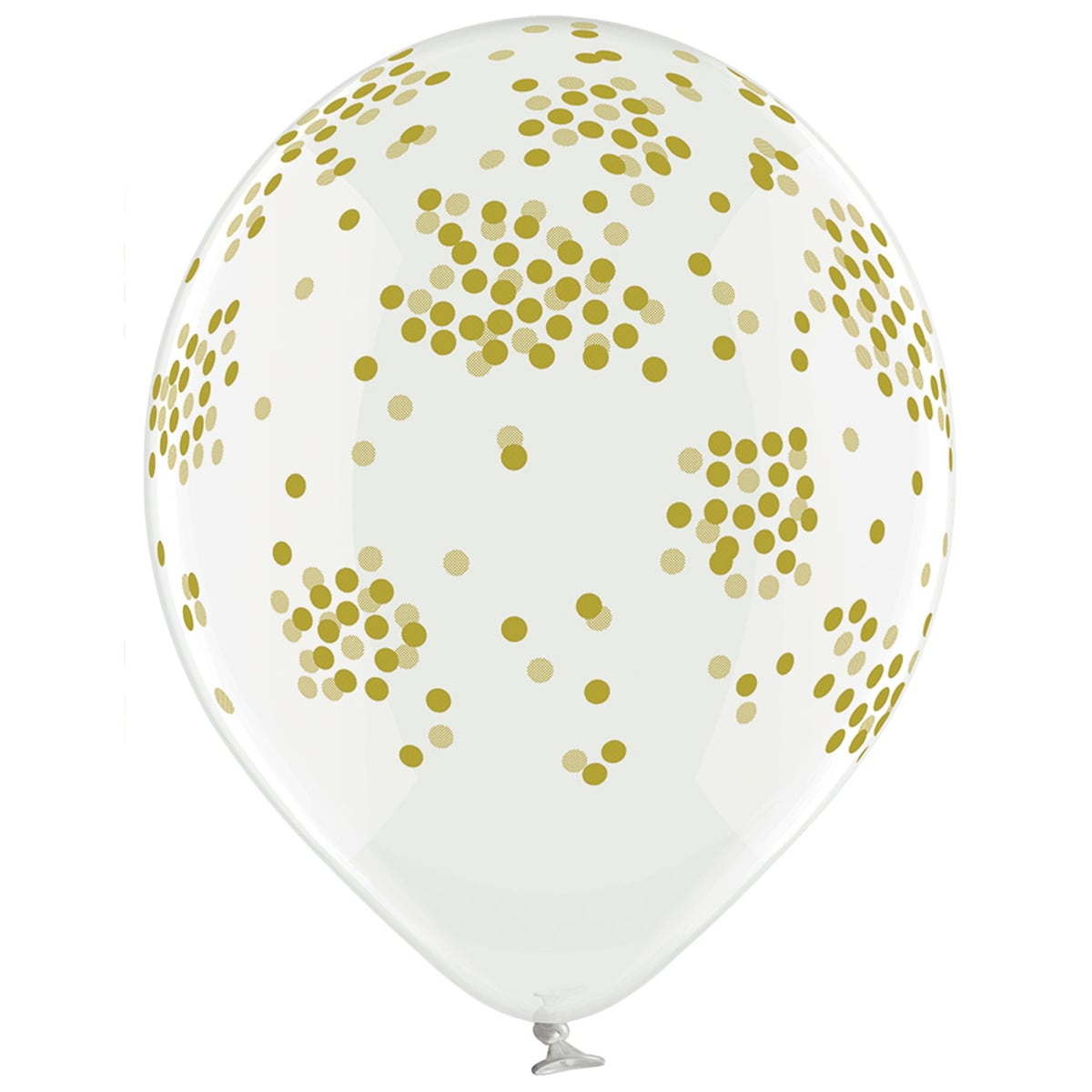 

Латексный шарик BELBAL 12"(30 см) Золотистое конфетти на прозрачном, Персиковый