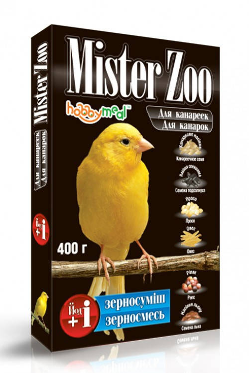 

Корм для канареек Mister Zoo, 400 г. O.L.KAR