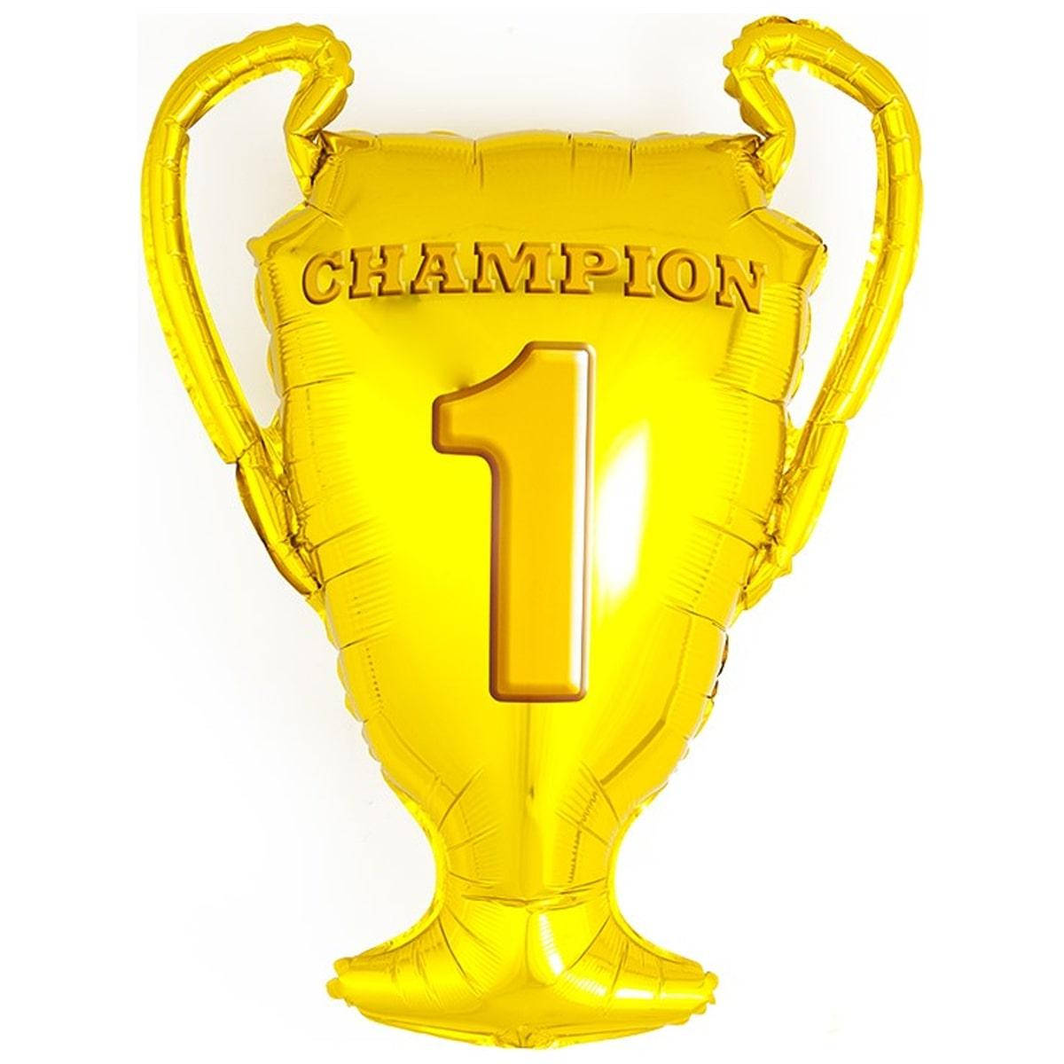 

Фольгированный большой воздушный шар Champion 1 Кубок чемпиона золото, 61 см
