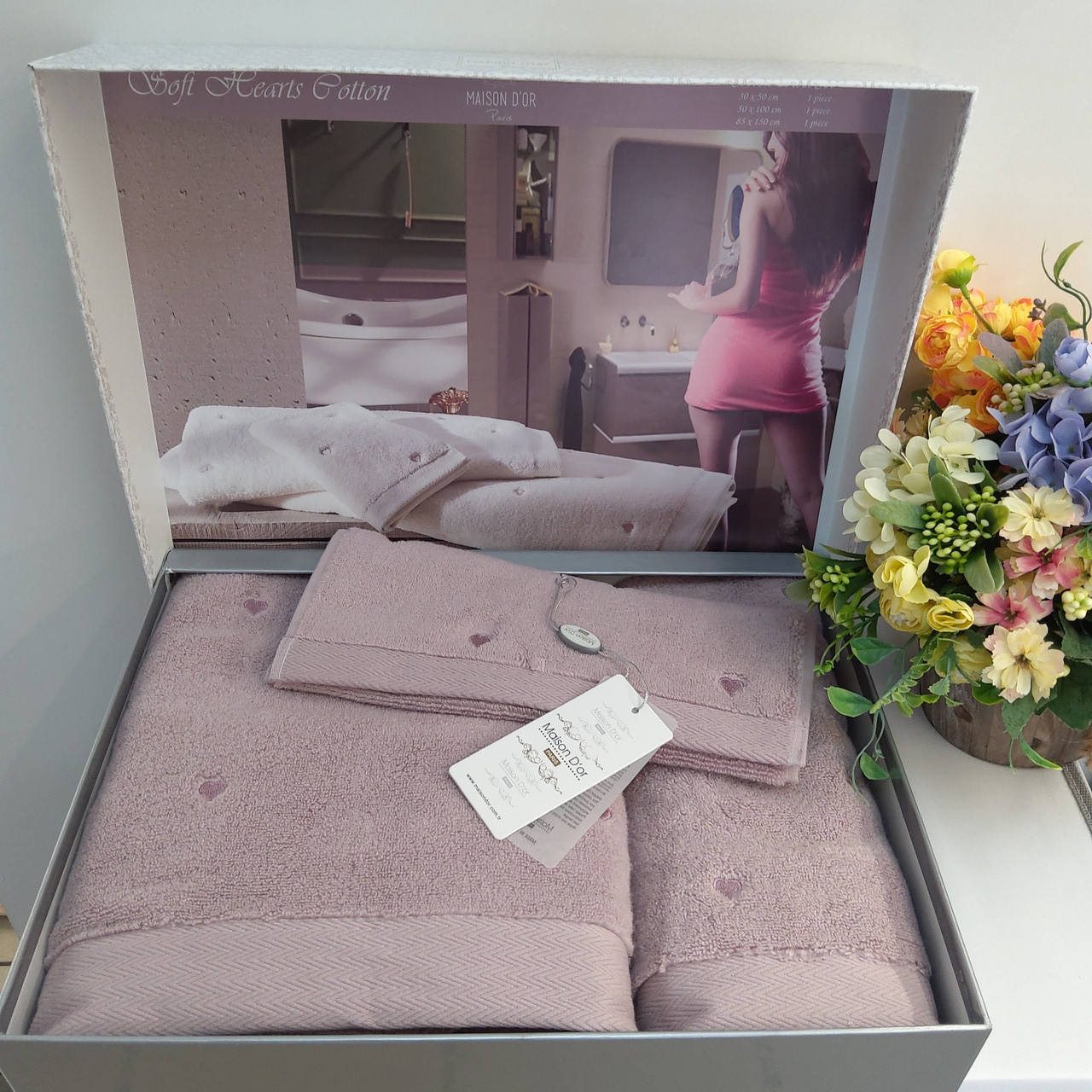 

Набор полотенец 3 шт Maison D'or Paris Soft Hearts cotton