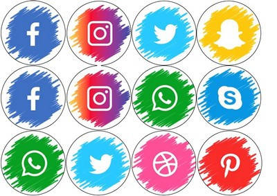 

Вафельна картинка для кондитерских виробів Likee, Instagram (лист А4) 57