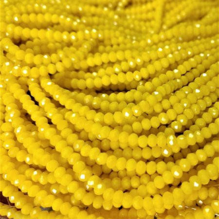 

Хрустальные бусины(рондель). Размер 4 мм. В упаковке прим.140 шт. цвет - желтый матовый