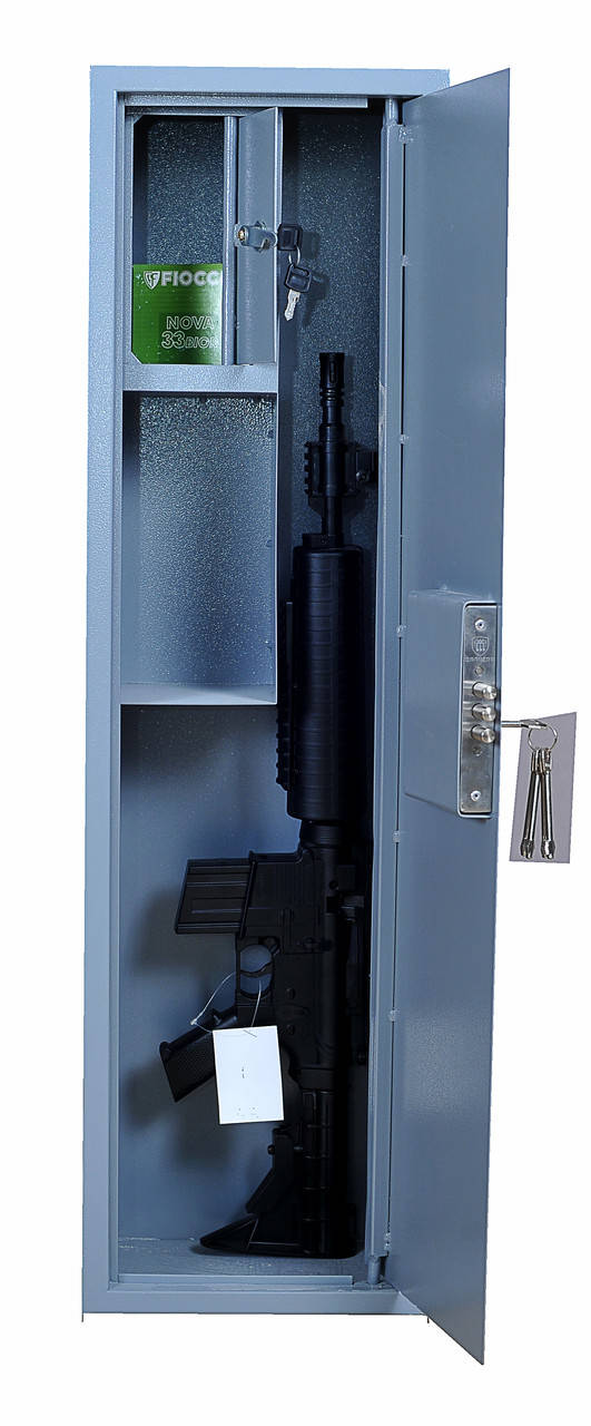 

Сейф оружейный ЯОУ-1100 Сейф оружейный сейф для ружья для хранения оружия металлический с полками, Серый