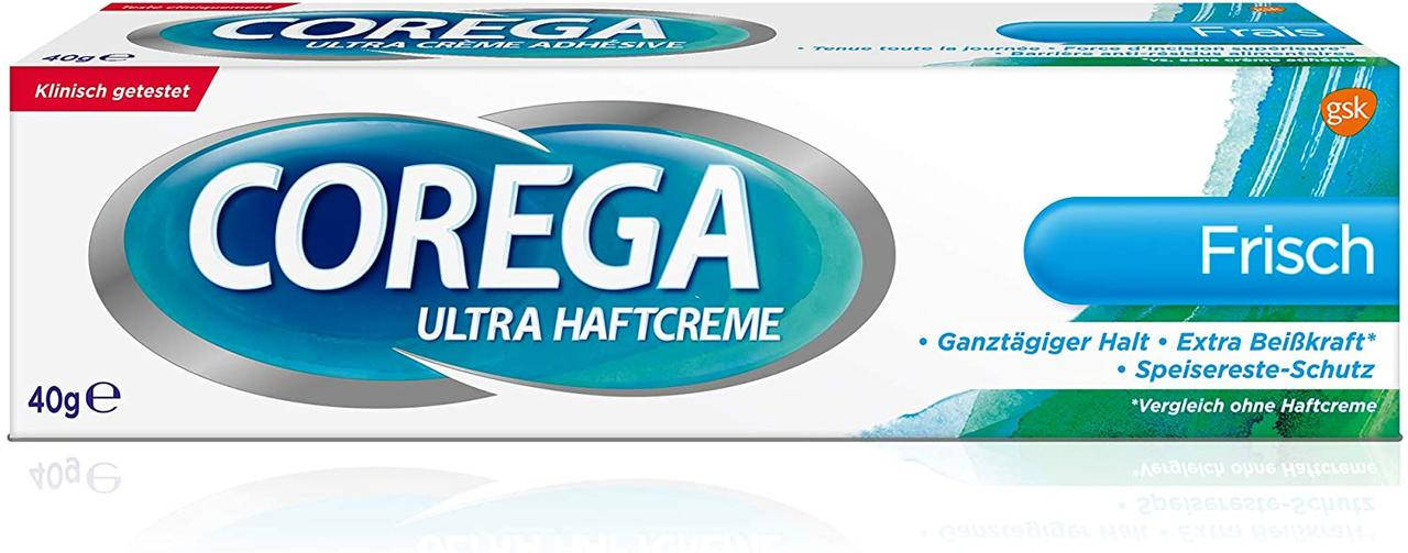 

Фиксирующий крем COREGA Ultra Haftcreme Frisch для зубных протезов, 40g