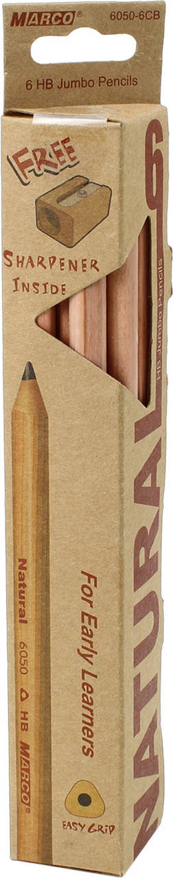 

Набiр олівцiв гр. "Marco" №6050-6CB Natural-Jumbo трикут. кор-ка+точилка (6шт)(1)(12)(144)