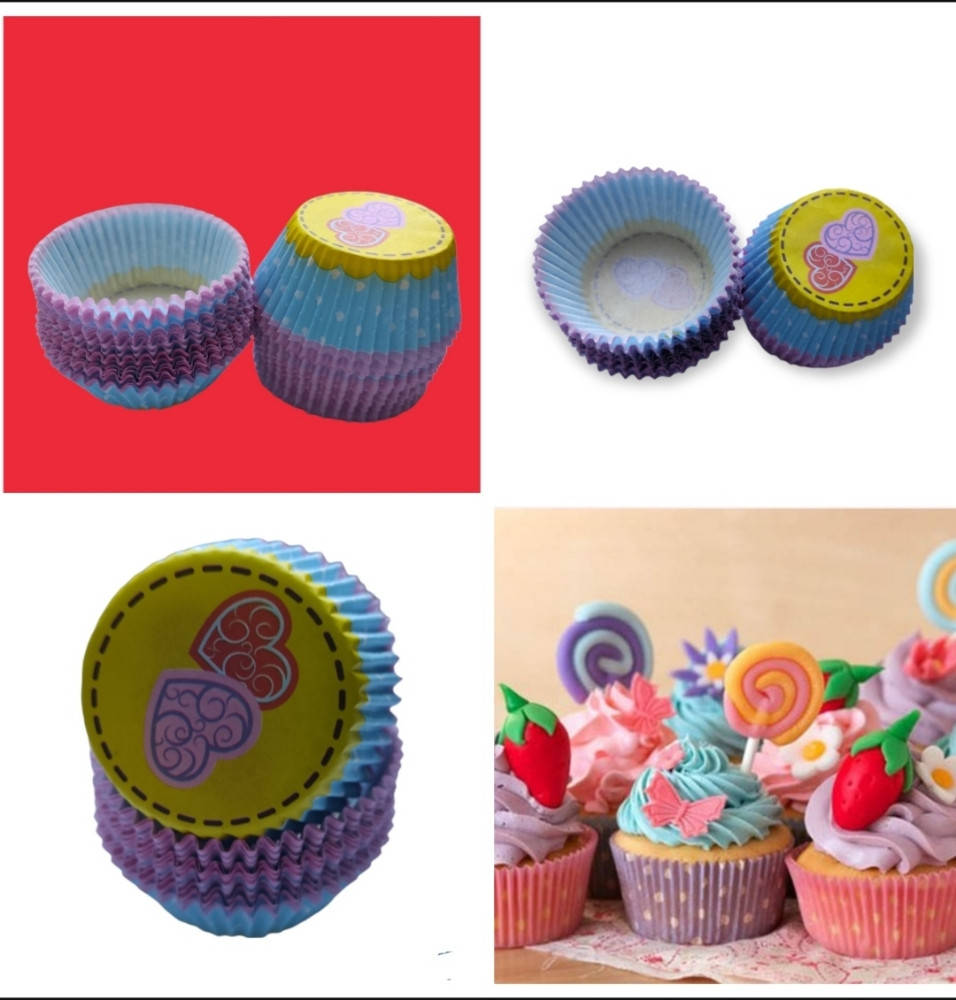 

50шт Бумажные формочки цветные для маффинов, формы для кексов, капкейков классические, Разные цвета