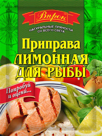 

Приправа лимонная для рыбы 30 г ТМ "Впрок"