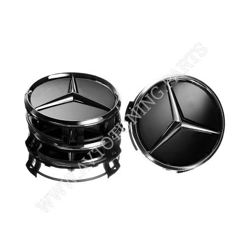 

Заглушка колесного диска Mercedes 75x70 черный ABS пластик (4шт.) (50029)