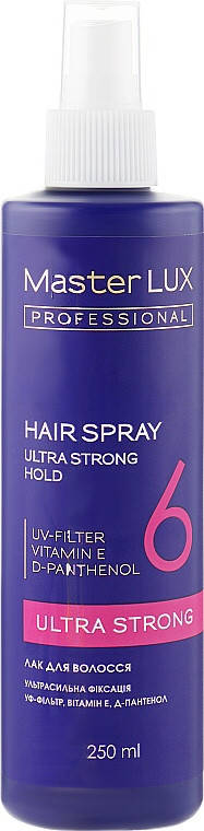 

Лак для волос ультрасильная фиксация Master LUX professional 250 мл